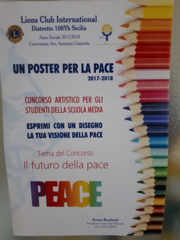 Comunicato Stampa. Il Poster della Pace: invito del Lions alle Scuole